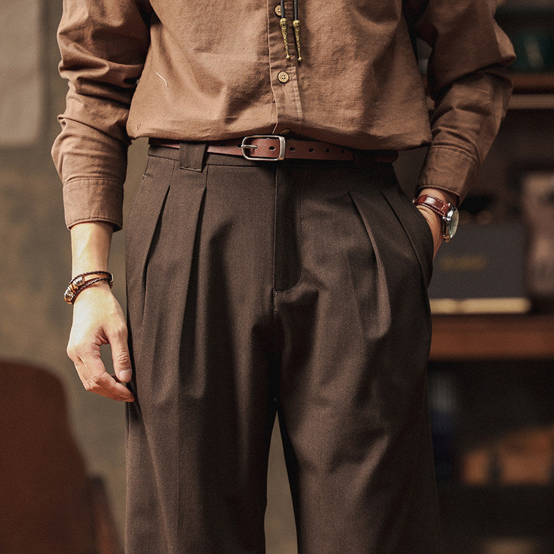 Straight Pleated Dress Pants