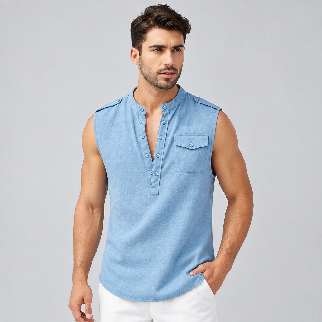 Linen Sleeveless Vest  | PolarNut