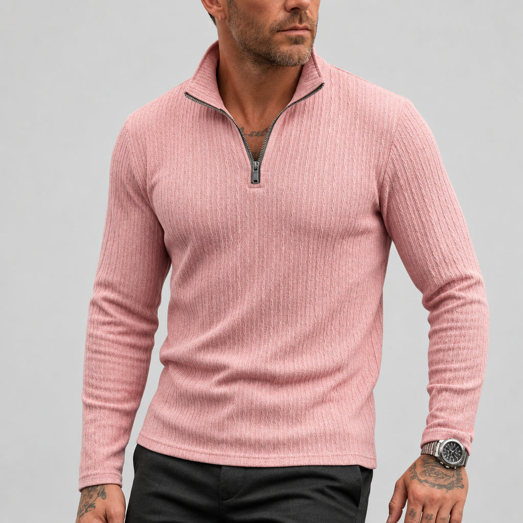 Long Sleeve Jacquard Polo Shirt