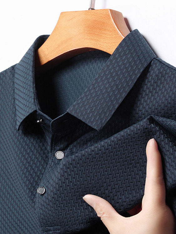 Men's Short Sleeve Jacquard Polo Shirt