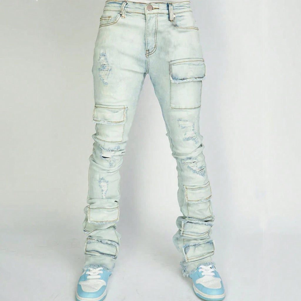 Straight-fit stretch Denim Pants