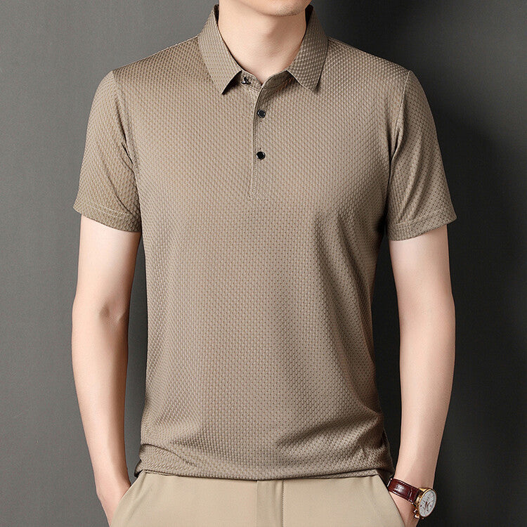 Men's Short Sleeve Jacquard Polo Shirt