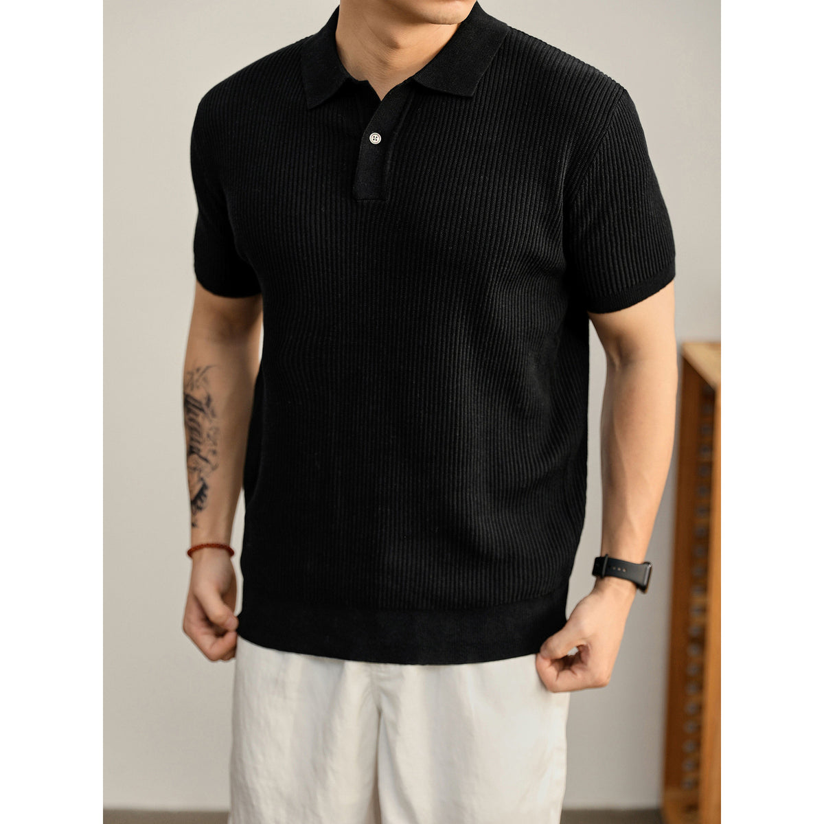 Summer Cooling Knitted Polo Shirt