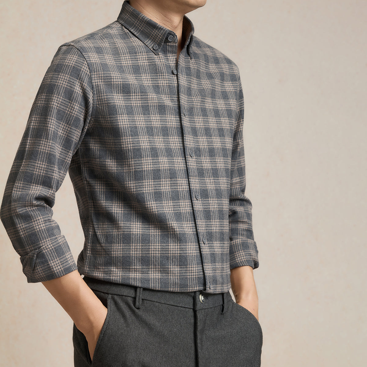 Cotton Brushed Plaid Shirt