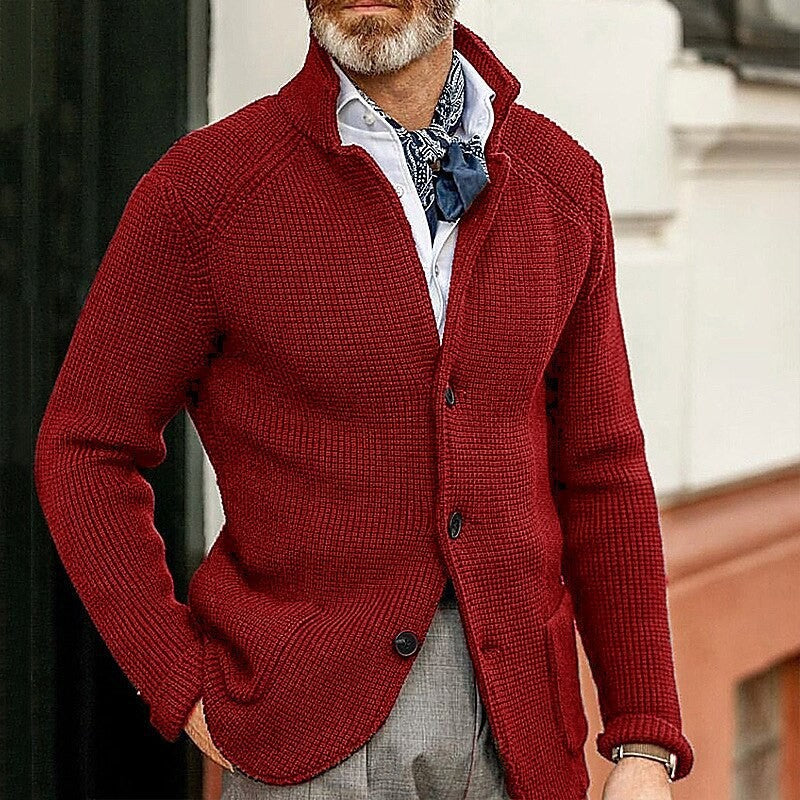 Men's Thick Knit Cardigan Sweater