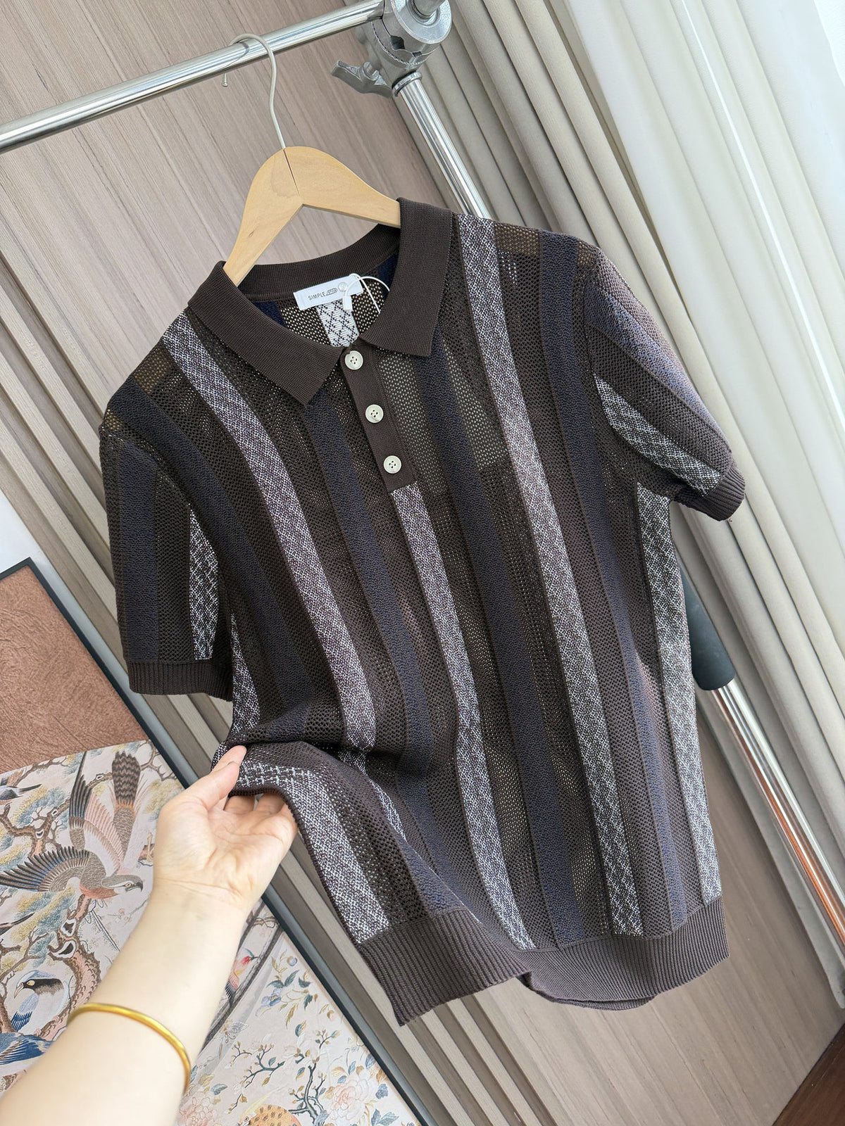 Men's Jacquard Knit  Polo Shirt
