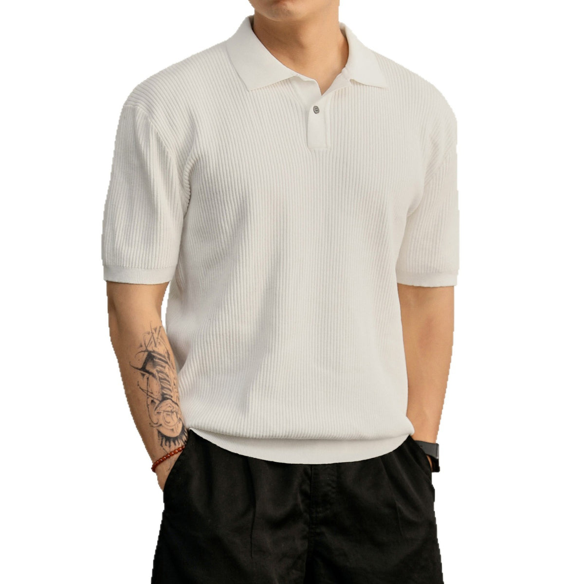 Men's Slim Fit V-Neck Polo Shirt