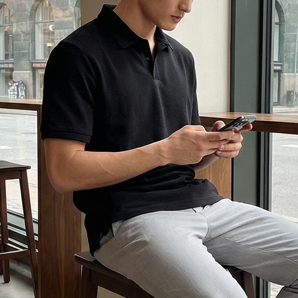 Men's Cotton Blend Short Sleeve Polo Shirt