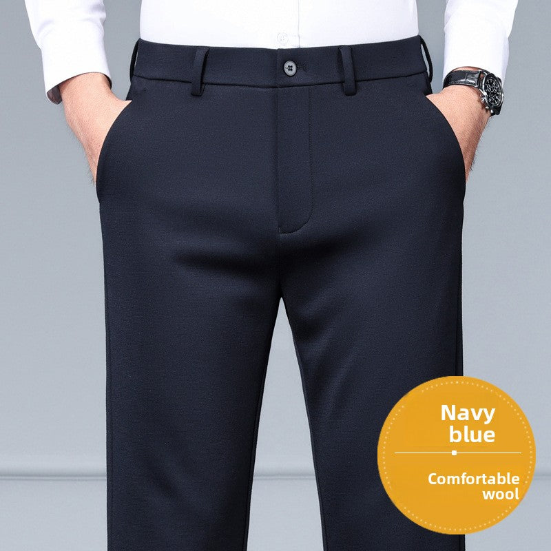 Men's Wool Blend Straight Leg Pants