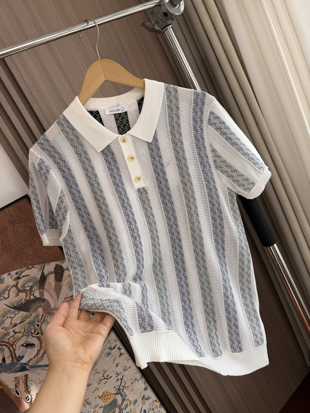 Men's Jacquard Knit  Polo Shirt