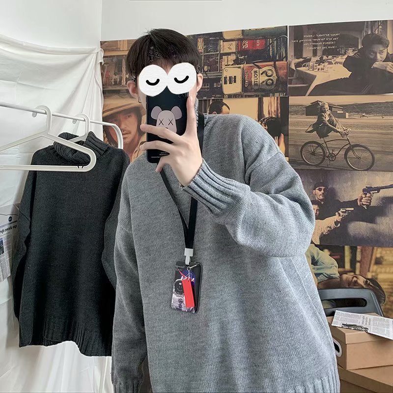 Men's Retro Turtleneck Knit Sweater